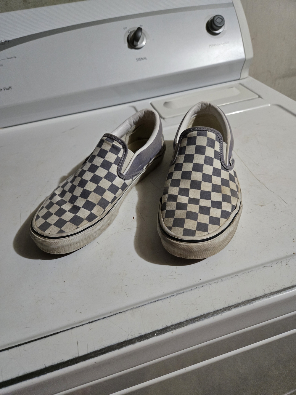 Vans Slip-On Checkerboard Gray White Casual Mules